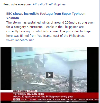  	Lắng đọng với những lời nguyện cầu gửi tới người dân Philippines