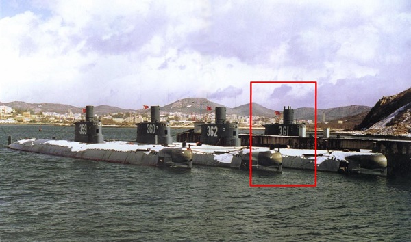 Chiếc tàu ngầm Type-035 lớp Minh mang số hiệu 361 trước khi gặp nạn.