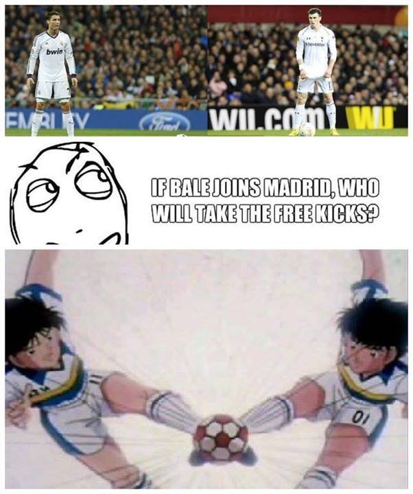 
	Khi Ronaldo và Gareth Bale cùng thực hiện đá phạt