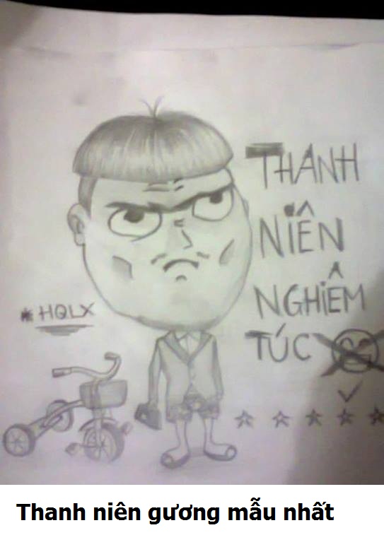 	Hình ảnh chế thanh niên nghiêm túc.