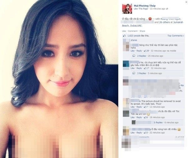 	Bức ảnh chế trên Fanpage giả mạo của Hoa hậu Mai Phương Thúy