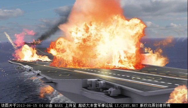 Chiến đấu cơ và máy bay ném bom của Nhật Bản tác chiến bán hạ tàu sân bay được cho là mô phỏng theo tàu sân bay Liêu Ninh của Trung Quốc.