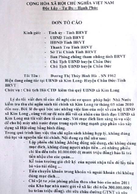 Vợ bí thư xã giết người: Hé lộ lời tố cáo của nạn nhân