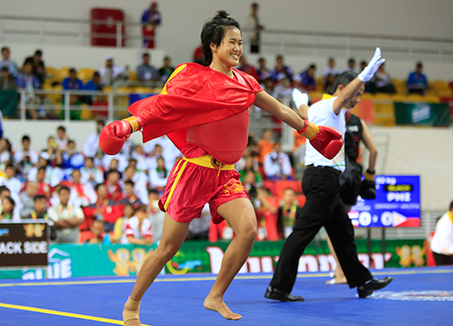 
	Huy chương Vàng thứ 4. Bộ môn Wushu

	VĐV Nguyễn Thu Hoài - Nội dung: tán thủ nữ (52kg)