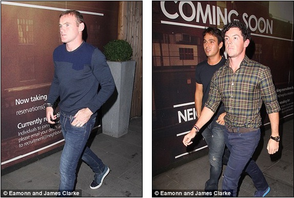  	Rooney đi ăn tối với 1 chàng trai còn lạ lẫm với fan bóng đá