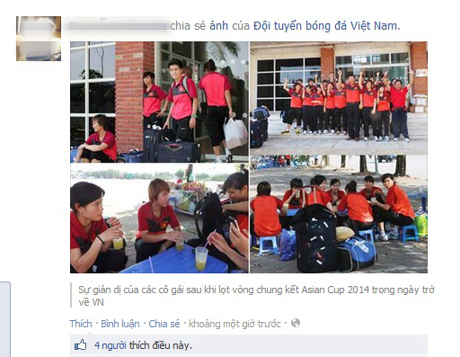 Facebook Việt tràn ngập hình ảnh giản dị của những cầu thủ nữ