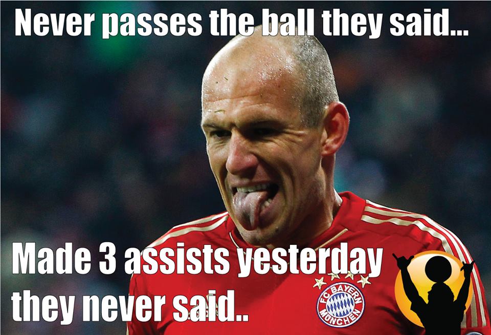 
	Ai cũng bỏ Robben không biết chuyền, đêm qua chuyền 3 đường thành bàn đấy