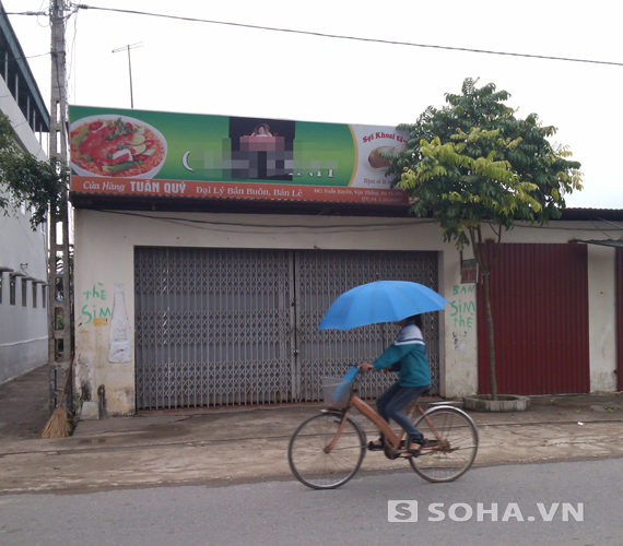 Ngôi nhà của vợ chồng anh Tuân nơi xảy ra vụ việc đóng kín cửa.