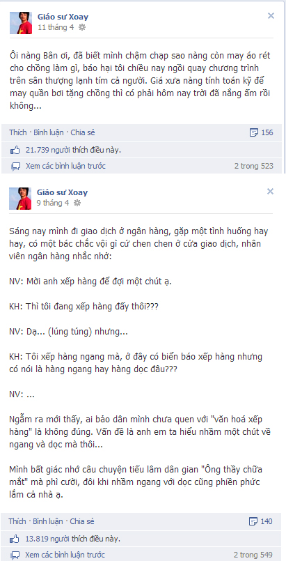 
	Những mẩu chuyện đời thường được kể lại bằng giọng văn dí dỏm pha chút châm biếm luôn được cư dân mạng hưởng ứng