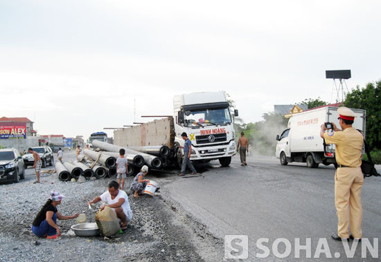 Hiện trường vụ tai nạn.