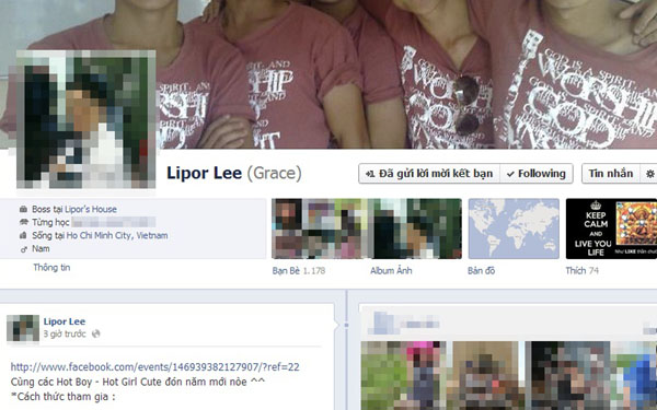 Facebook của Lipor Lee.