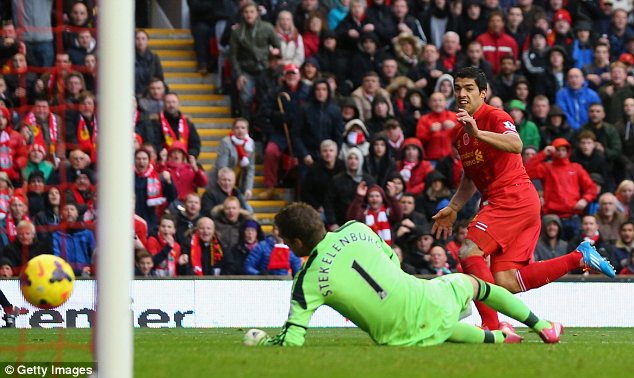  	Suarez đã tỏa sáng mang về chiến thắng tưng bừng cho Liverpool