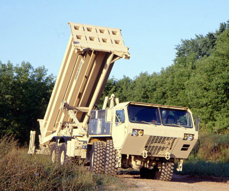 Xe phóng hệ thống THAAD với 8 ống phóng tên lửa.