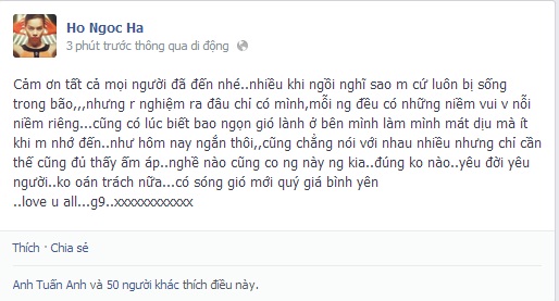 Hồ Ngọc Hà bình thản trước sóng gió