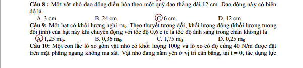 Tổng hợp các đáp án đề thi môn Vật lí khối A và A1 năm 2013