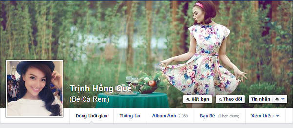 
	Facebook cá nhân của Hồng Quế (Ảnh cắt từ facebook)