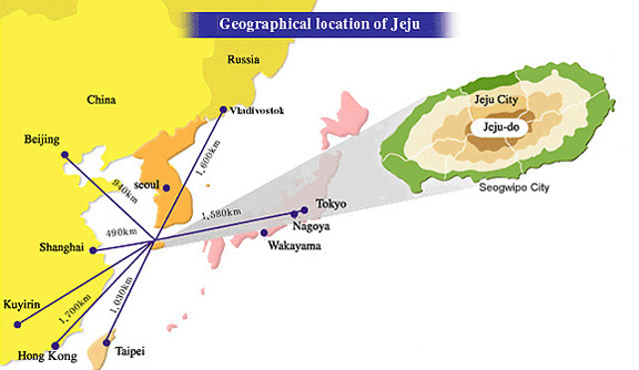 
	Vị trí quân sự chiến lược của đảo Jeju tại khu vực Đông Á.