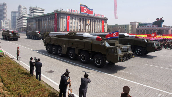 Bệ phóng di động dành cho tên lửa Musudan của Triều Tiên.