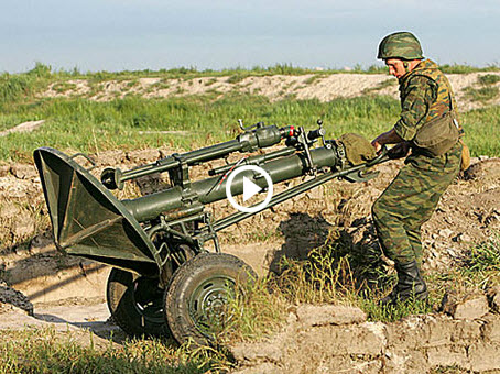 Xem súng cối cơ động 2B11 Sani của Nga khai hỏa