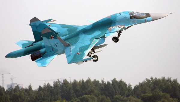 Máy bay ném bom Su-34 của Không quân Nga.