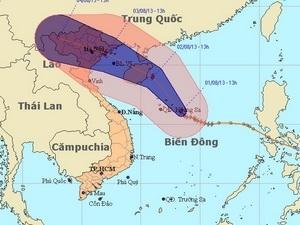 Trưa 3/8, bão số 5 sẽ đi vào các tỉnh Đông Bắc Bộ