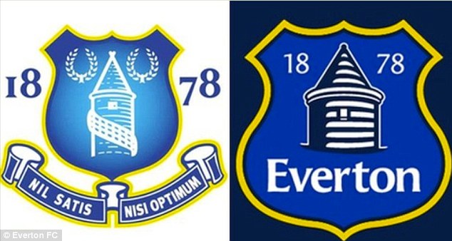 
	Bên trái là mẫu logo Everton đang dùng còn hình bên phải là mẫu bị CĐV phản đối kịch liệt