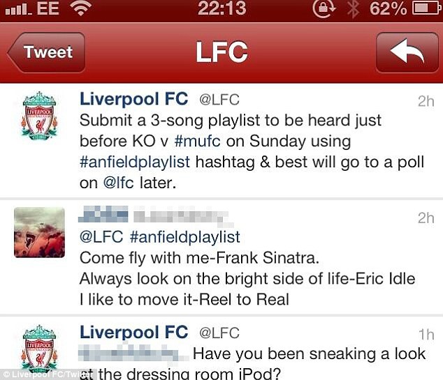 	Dòng tin được đăng tải trên Twitter của Liverpool