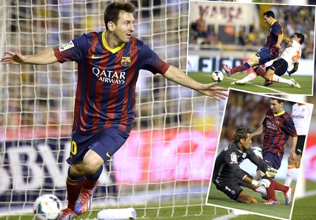 
	Messi lập hat-trick giúp Barca vượt khó tại Mestalla