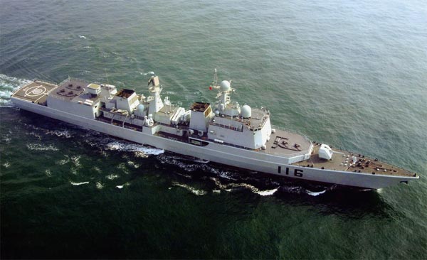 Sơ đồ bố trí vũ khí, radar  trên tàu khu trục Type-051C. Loại tàu  này đã mang lại bước đột phá lớn trong năng lực tác chiến của Hải quân Trung Quốc.