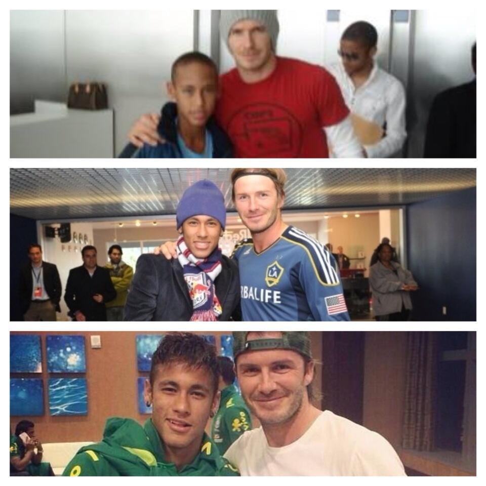  	Những bức ảnh chụp của Neymar và Beckham qua từng thời kỳ