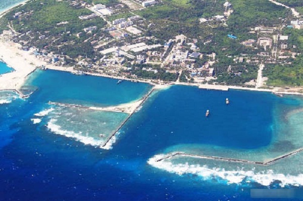 	Một bức ảnh chụp ngày 20/5/2013 cho thấy cảng biển mà Trung Quốc xây dựng trái phép trên đảo Phú Lâm.