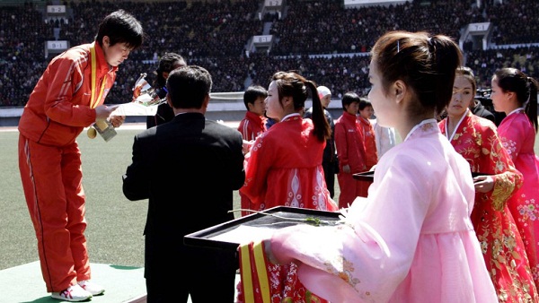 
	Vận động viên của Triều Tiên về nhất trong đường đua dành cho nữ.
