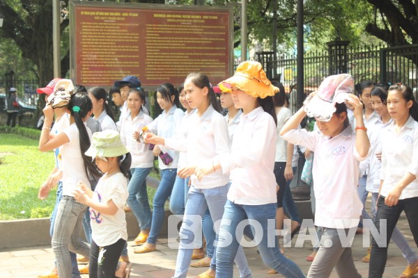 Sáng ngày 31/5, nhiều học sinh đến Văn Miếu để cầu may.