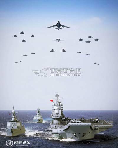 Mới đây trên nhiều tờ báo của TQ đã đăng tải hình ảnh đội tàu chiến cũng như chiến cơ hộ vệ cho tàu sân bay Liêu Ninh sẽ hoàn chỉnh trong năm 2015, năm được xem là năm bản lề đối với sự phát triển mới của quân đội TQ.