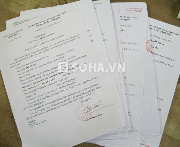 Theo hồ sơ đăng ký tại UBND xã, hiện toàn xã Khánh Phú chỉ có 7 trường hợp phụ nữ là người địa phương lấy chồng là công nhân TQ có đăng ký kết hôn đúng với trình tự thủ tục.