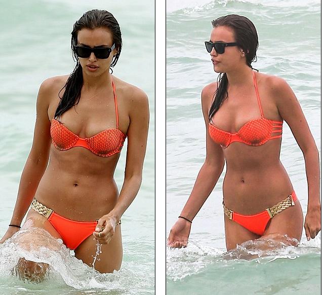 Diện bikini bé xíu, bồ Ronaldo “đốt cháy” bãi biển Miami