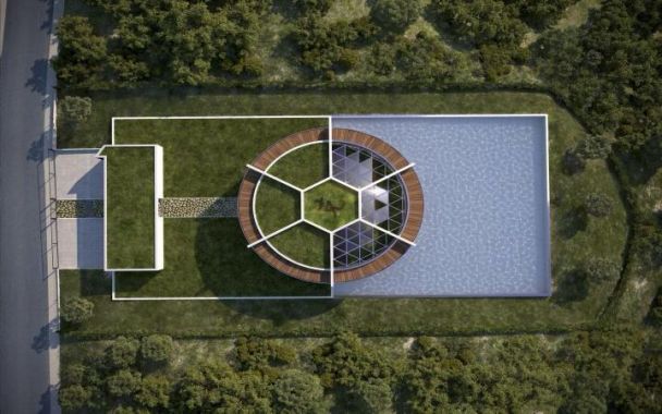  	Biệt thự của Messi có thiết kế giống như một sân bóng đá