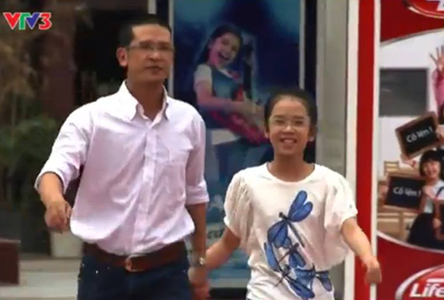 	Anh Lương Quốc Thái và con gái tại chương trình The Voice Kids.