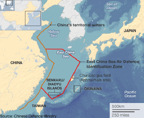  	Khu vực nhận dạng phòng không trên biển Hoa Đông của Trung Quốc