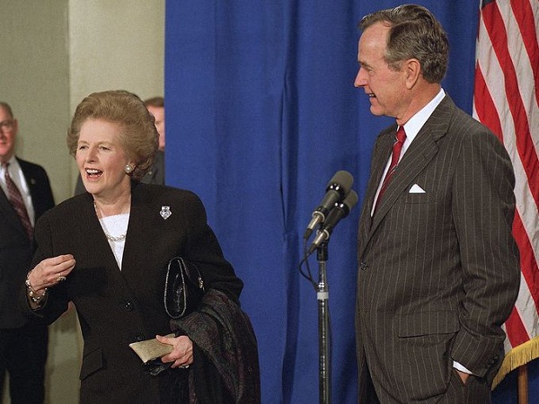 
	Bà Margaret Thatcher và cựu Tổng thống Mỹ George Bush.