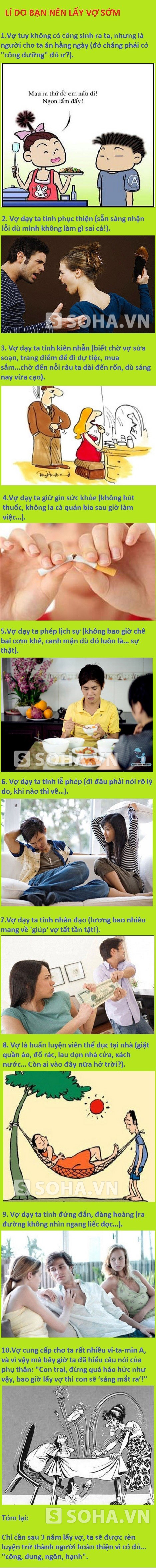 	10 lý do bạn nên lấy vợ sớm.