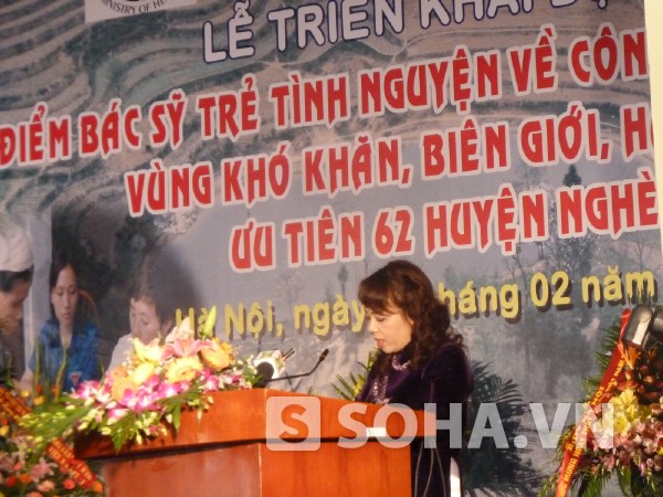 Bộ trưởng Bộ Y tế Nguyễn Thị Kim Tiến phát biểu tại Lễ triển khai dự án.
