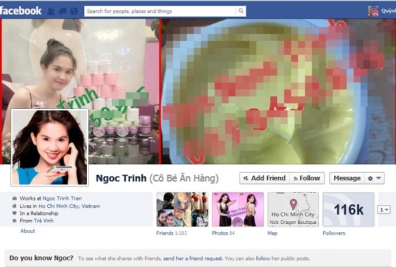 "Đột nhập" Facebook của Nữ hoàng nội y Ngọc Trinh
