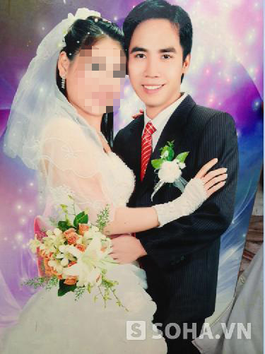 Anh Quang và chị Thiều hạnh phúc ngày cưới.
