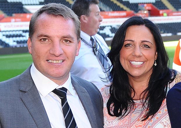  	Vợ chồng HLV Brendan Rodgers