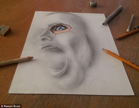 Choáng với những bức tranh 3D như thật vẽ bằng bút chì