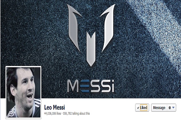 
	Messi là cầu thủ bóng đá được yêu thích thứ nhì trên mạng xã hội ảo Facebook (sau Cris Ronaldo)