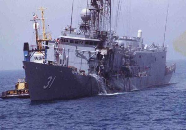 May mắn là con tàu này vẫn lết về được Bahrain trước khi được đưa sang Mỹ để sửa chữa. Đây là tàu chiến duy nhất của Hải quân Mỹ bị tấn công bởi tên lửa chống hạm từ sau thế chiến thứ 2.