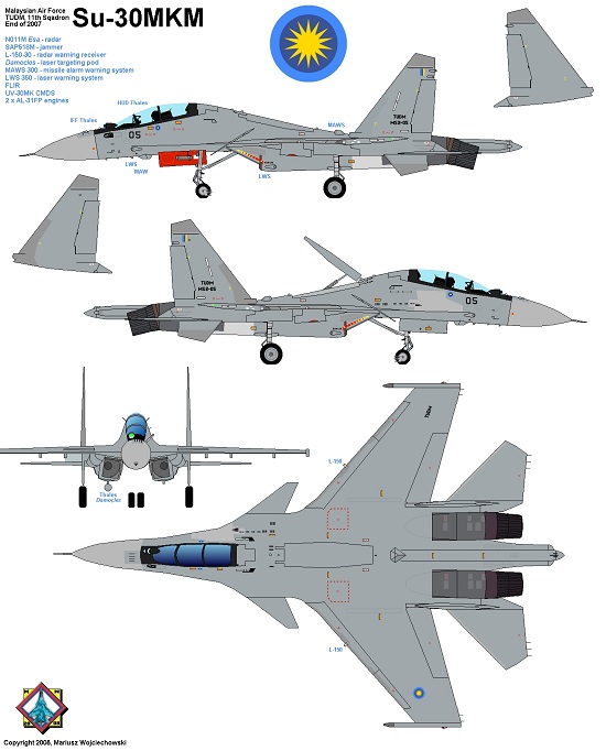 Su-30MKM thiên về khả năng tác chiến không đối không.