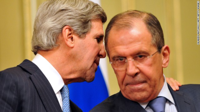  	Ngoại trưởng Mỹ John Kerry (trái) và người đồng cấp Sergei Lavrov trong cuộc gặp tại Moscow ngày 7/5/2013.